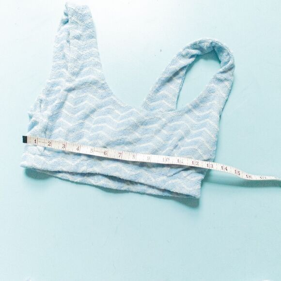 Dandy Del Mar Santorini Blue Terrycloth Matching Set Wide Leg Bralette Size S/M - Picture 6 of 11